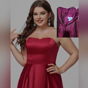 Bridesmaid or Prom Burgundy Taffeta Dress size 16 but true size 12